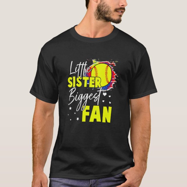 Camiseta Softball Hermana Menor Mayor Fan Tie Dye Softbal (Anverso)
