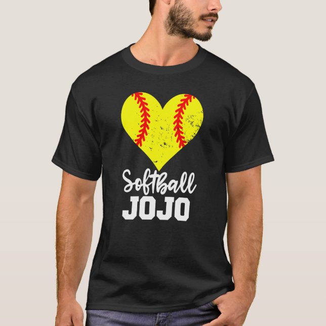 Camiseta Softball Jojo Softball Heart Grandma JoJo (Anverso)