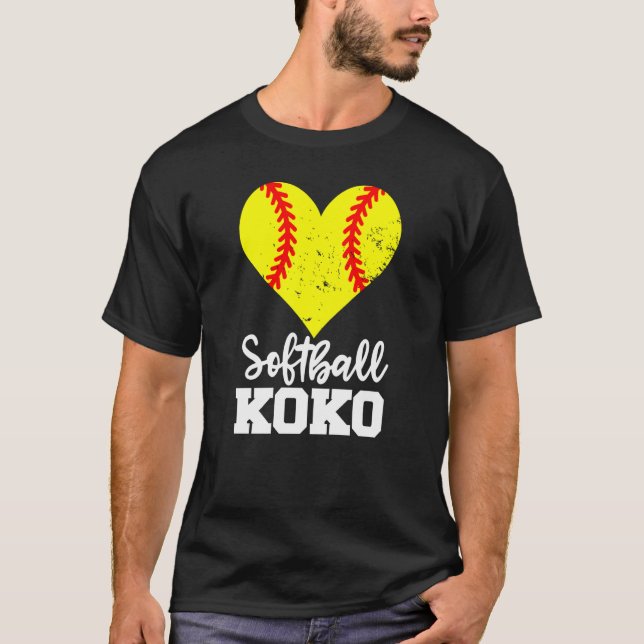 Camiseta Softball Koko Softball Heart Grandma Koko (Anverso)