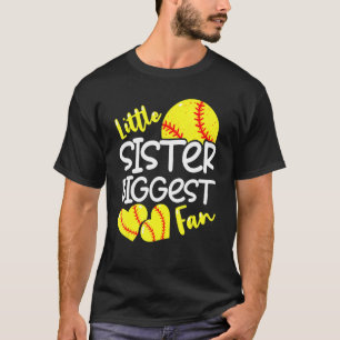 Camiseta Softball Little Sister Biggest Fan Teen Girls