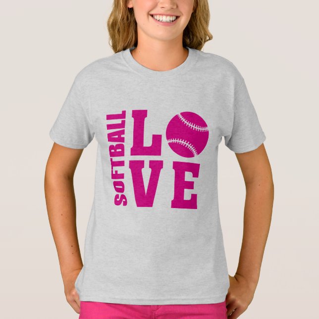 Camiseta Softball Love, Softball (Anverso)