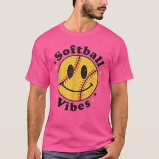 Camiseta Softball Lover Fan Sonriente Cara Costume Feliz Cu