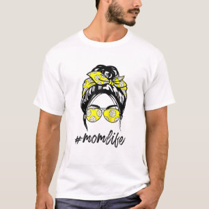 Camiseta Softball Mamá Vida Con Leopard Y Messy Bun Playe