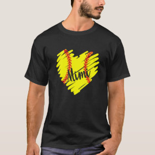 Camiseta Softball Mimi Heart Día de la Madre mujeres lindo