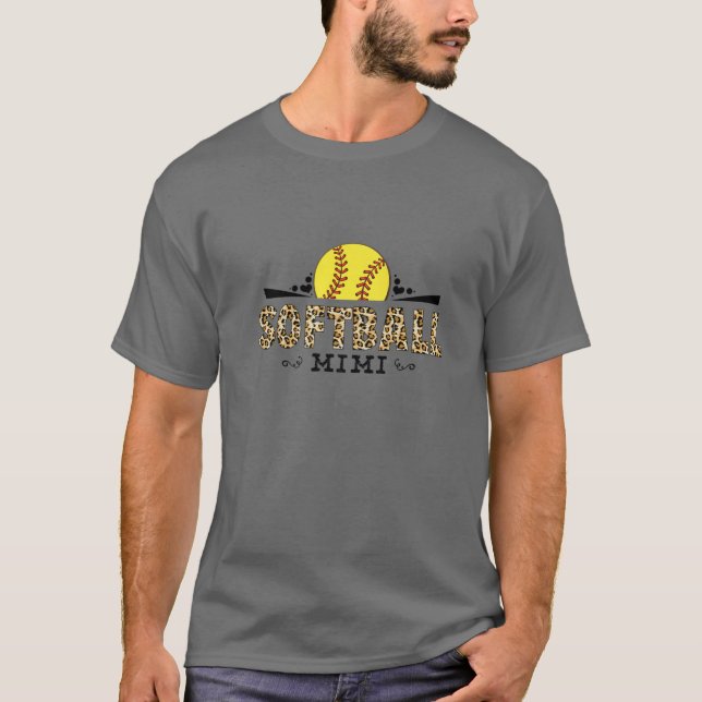Camiseta Softball Mimi Leopard Pattern El Amante Del Día De (Anverso)