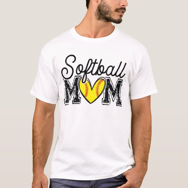 Camiseta Softball Mom Distressed (Anverso)