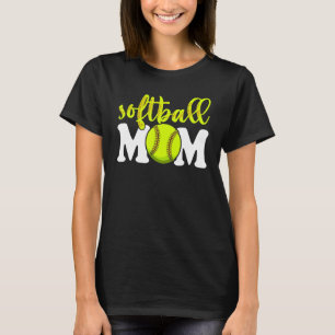 Camiseta Softball Mom For Women Día de la Madre V Cuello