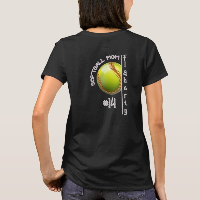 Camiseta Softball Mom T Shirt (Reverso)