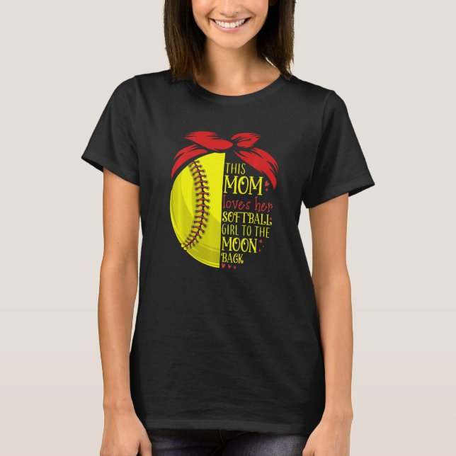 Camiseta Softball  Mom Women Pitcher Catcher Girls (Anverso)