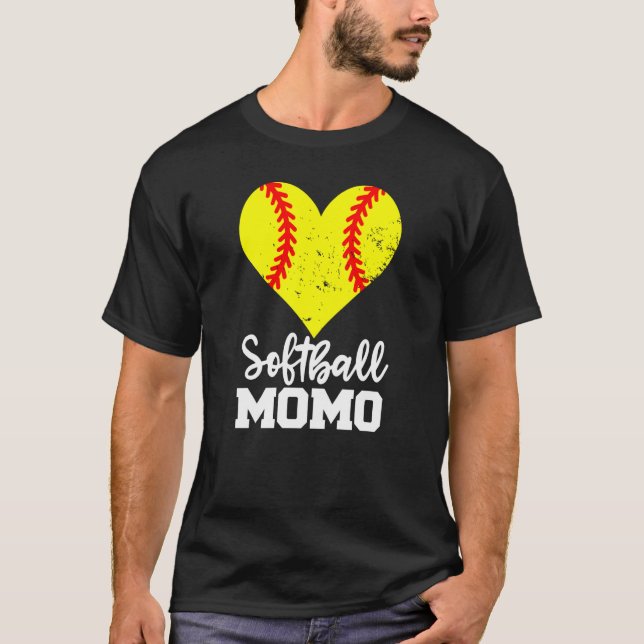 Camiseta Softball Momo Softball Heart Grandma Momo (Anverso)