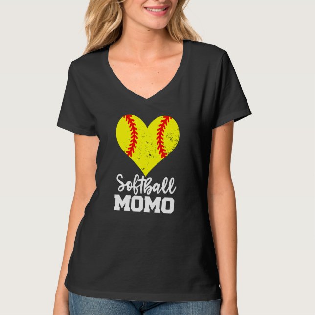 Camiseta Softball Momo Softball Heart Grandma Momo (Anverso)