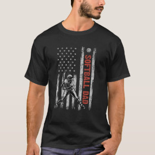 Camiseta Softball Papá Bandera Americana Día del Padre 4 de
