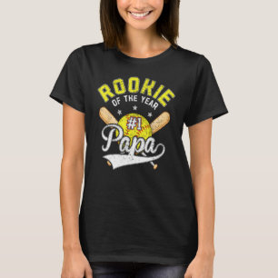 Camiseta Softball Papa Rookie Del Año Primer B Día Tema M