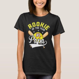 Camiseta Softball Papa Rookie Del Año Primer B Día Tema M