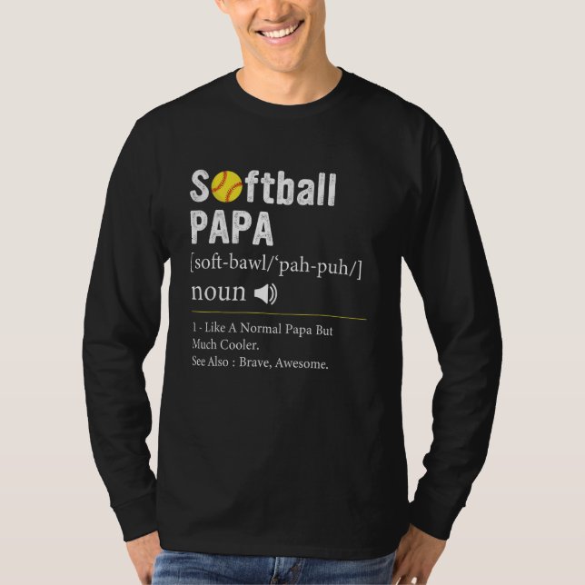 Camiseta Softball Player Sport  Softball Papa Definition (Anverso)