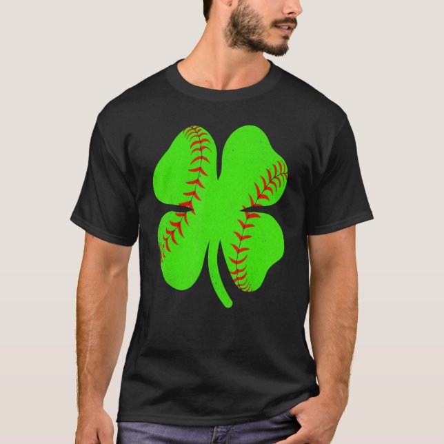 Camiseta Softball Shamrock Lucky Clover Irish St Patrick's  (Anverso)