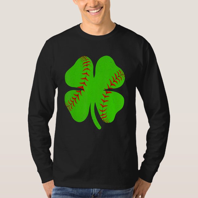 Camiseta Softball Shamrock Lucky Clover Irish St Patrick's  (Anverso)