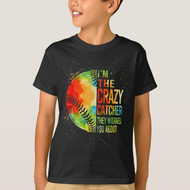 Camiseta Softball-shirt Crazy Catcher Funny Youth Teen Girl (Anverso)