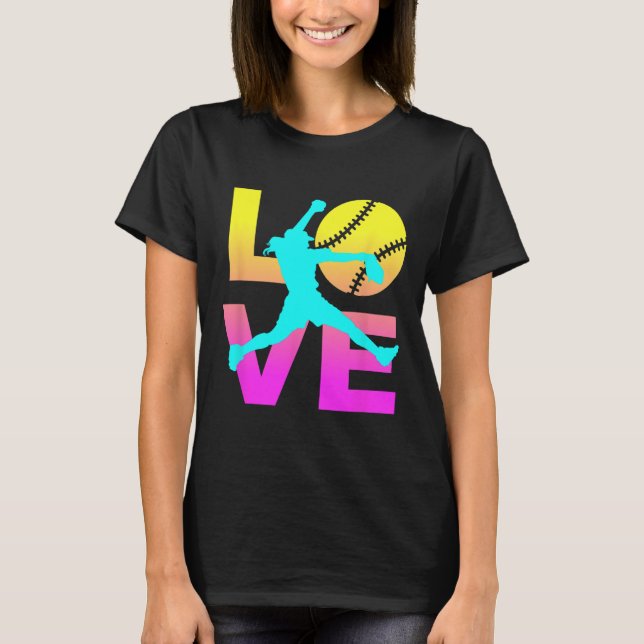 Camiseta Softball Shirts For Girls Love  (Anverso)