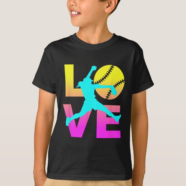 Camiseta Softball Shirts For Girls Love  (Anverso)