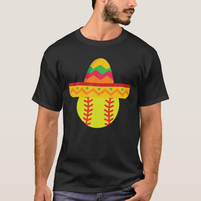 Camiseta Softball Sombrero Cinco De Mayo (Anverso)