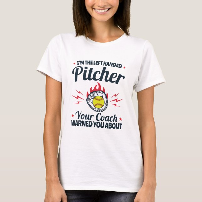 Camiseta Softball soy el gracioso lanzador izquierdo (Anverso)