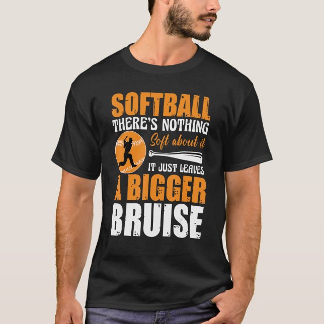 Camiseta Softball There's Nothing Soft about it Just Leaves (Anverso)