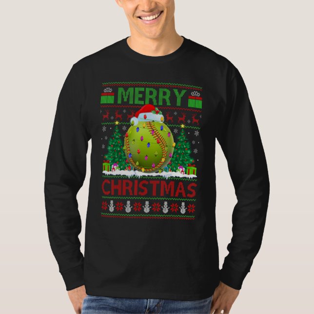 Camiseta Softball   Xmas Tree Ugly Santa Softball Christmas (Anverso)
