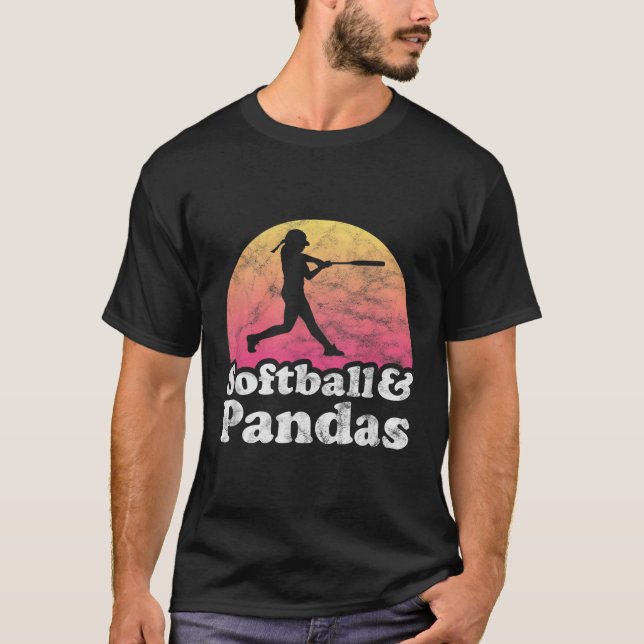 Camiseta Softball Y Pandas O Panda (Anverso)