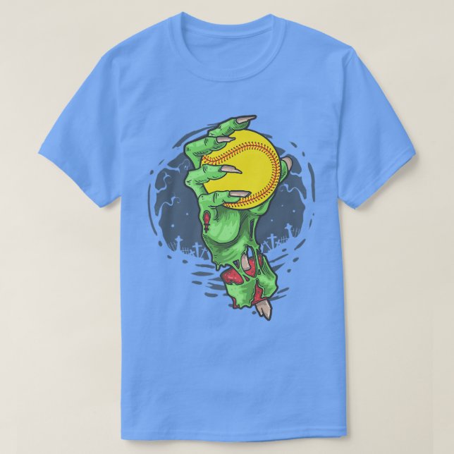 Camiseta Softball Zombie Hand Softball Player Halloween Cos (Diseño del anverso)