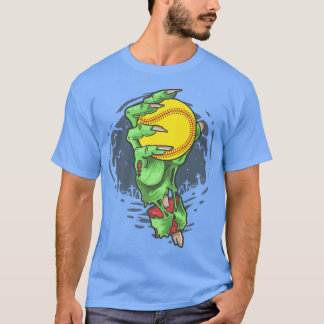 Camiseta Softball Zombie Hand Softball Player Halloween Cos