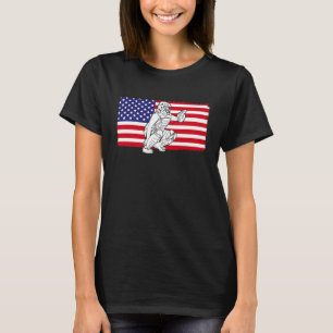 Camiseta Softbol Bandera de EE. UU. Lanzador Bateador Recep