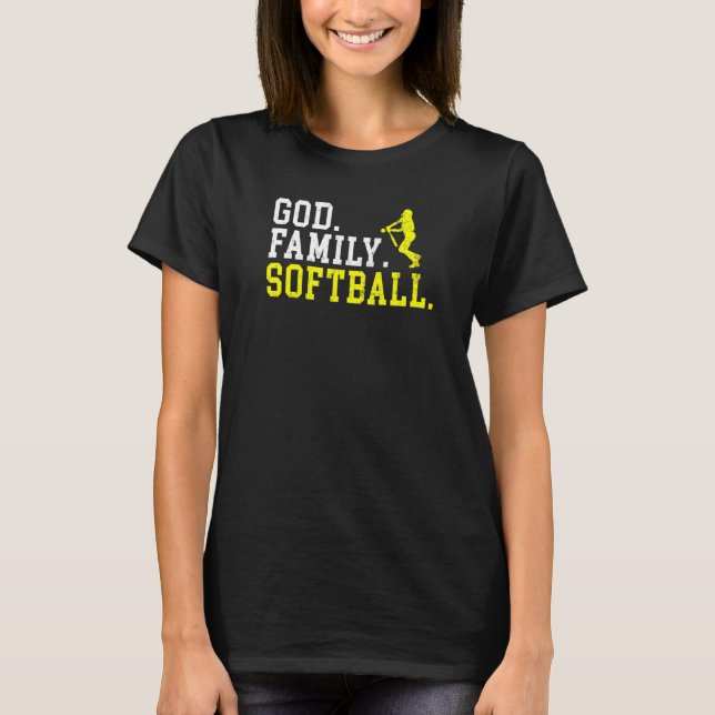 Camiseta Softbol familiar de Dios (Anverso)