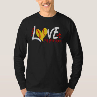 Camiseta Softbol Femenino Amo a mi Nieto para Hombres Niños