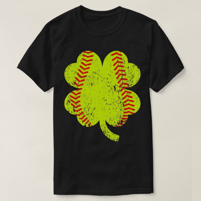 Camiseta Softbol Shamrock Día de los Cuatro Alumnos (Diseño del anverso)