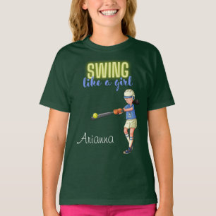 Camiseta Softbol Swing Like A Girl 