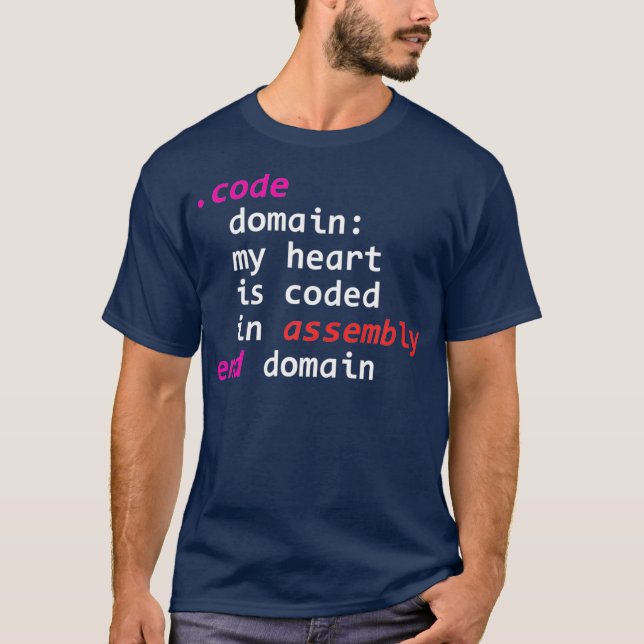 Camiseta Software de codificación de lenguaje de ensamblado (Anverso)