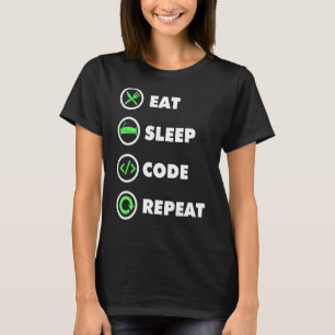Camiseta Software Developer Computer Coder Eat Sleep Code R