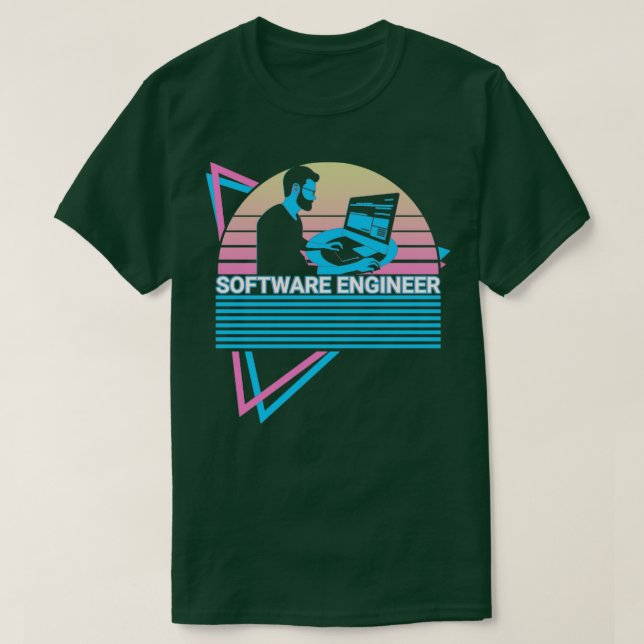 Camiseta Software Engineer Software Engineering Retro (Diseño del anverso)