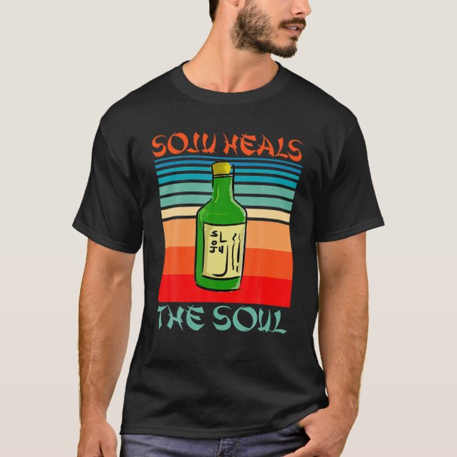 Camiseta Soju gracioso cura el Drinki surcoreano de vino (Anverso)