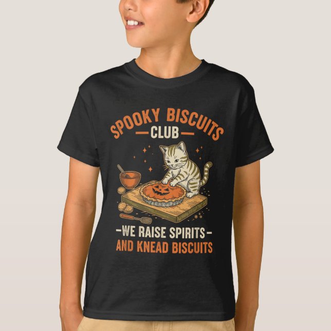 Camiseta Soky Biscuits Club Funny Halloween Cat Baking (Anverso)
