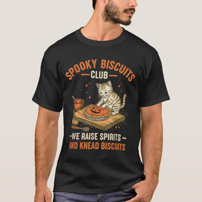 Camiseta Soky Biscuits Club Funny Halloween Cat Baking (Anverso)