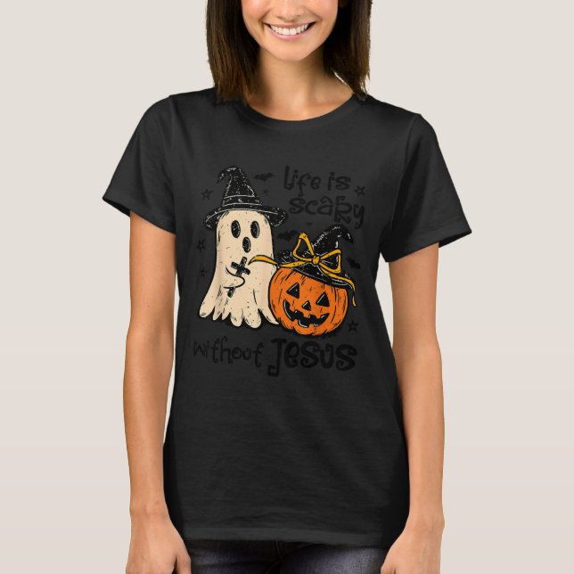 Camiseta Soky Life Is Y Without Jesus Christian Halloween  (Anverso)