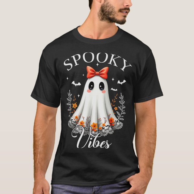 Camiseta Soky Vibes Ghost Retro Groovy Halloween Women Girl (Anverso)