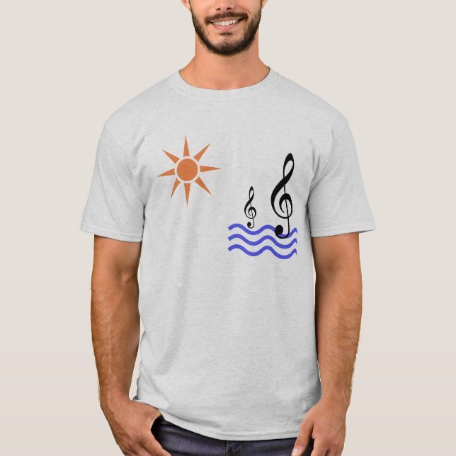Camiseta sol, agua y nota musical (Anverso)