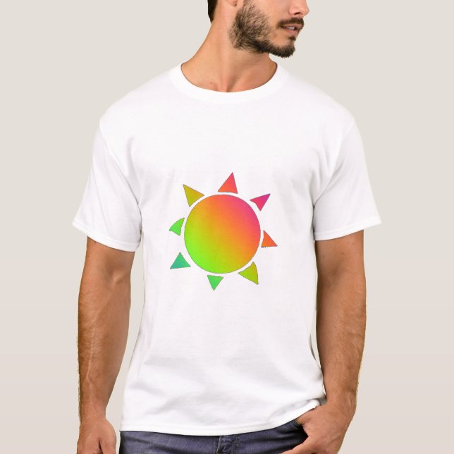 Camiseta Sol arcoiris con fondo negro (Anverso)