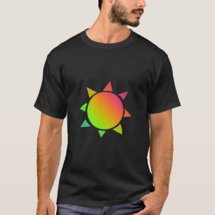 Camiseta Sol arcoiris con fondo negro