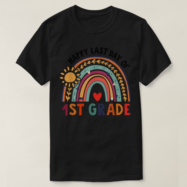 Camiseta Sol arcoiris feliz último día de enseñanza diverti (Diseño del anverso)