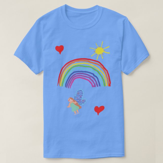 Camiseta Sol arcoiris y corazones de Lara (Diseño del anverso)
