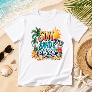 Camiseta Sol Arena & Malas Decisiones Humor Divertido de Pl